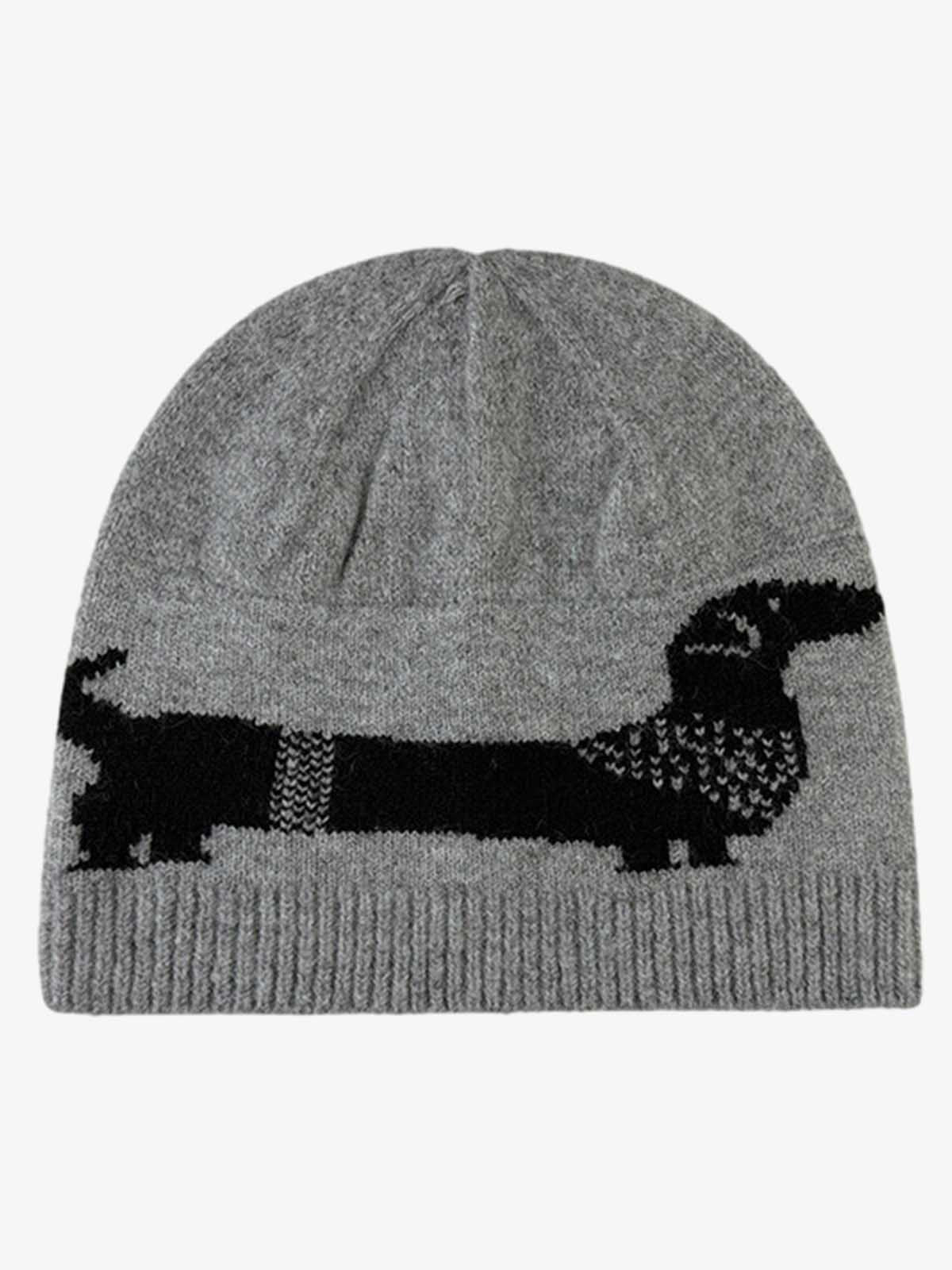 Dachshund Jacquard Knit Beanie