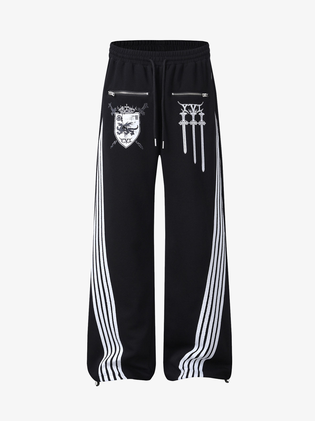 Crest & Sword Graphic Side Stripe Sweatpants