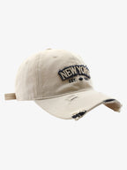 Vintage Washed Distressed Letter Embroidery Baseball Cap