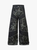 Deconstructed Split Tie-Dye Jeans