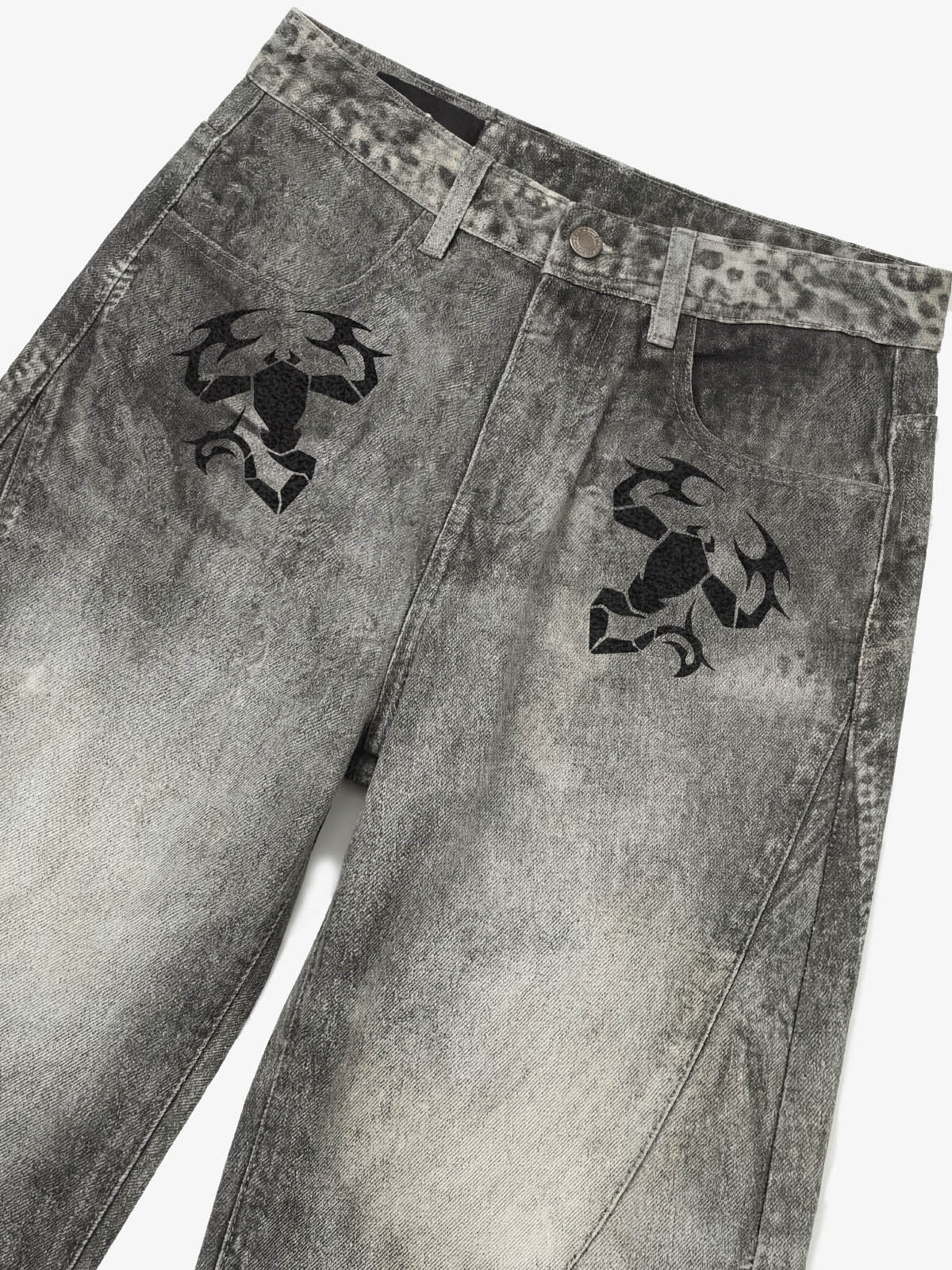 Washed Scorpion Graphic Panel Pants