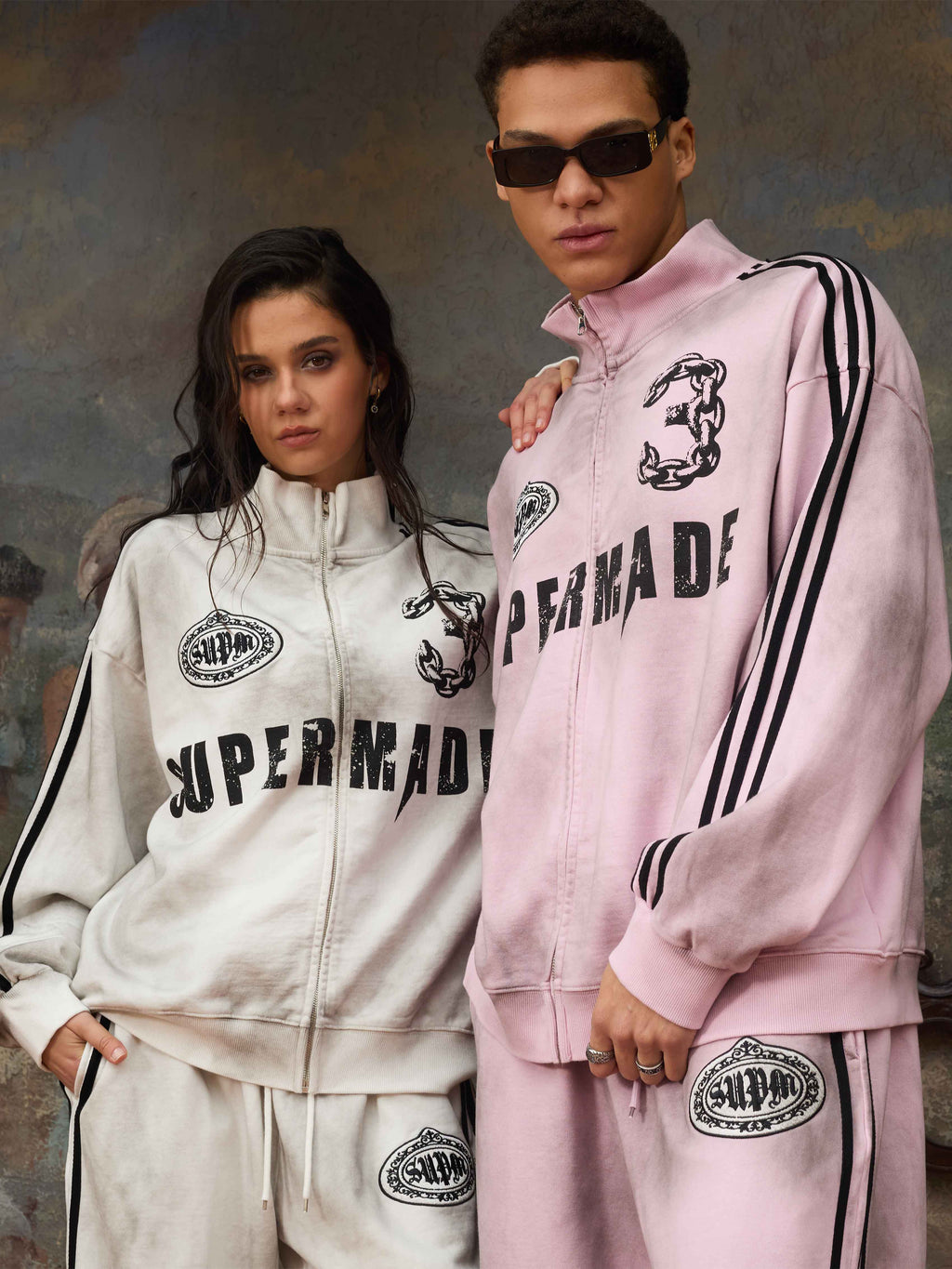 precipice Vintage Distressed NO.3 Stand Collar Tracksuit - 2591