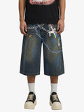 Street Painting Graffiti Denim Jorts - 2476