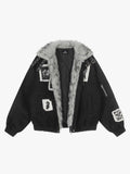 Faux Fur Collar Patchwork Embroidered Quilted Jacket