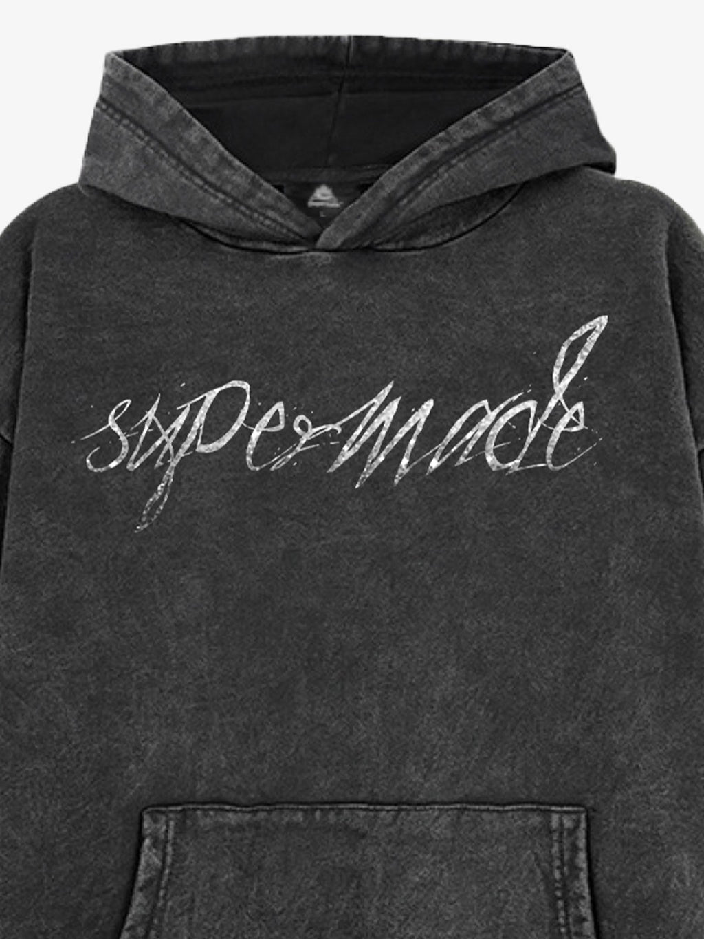 Metallic Script Letter Cross Graphic Hoodie