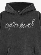 Metallic Script Letter Cross Graphic Hoodie