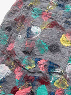 Hand-Painted Frayed Wide Leg Jeans