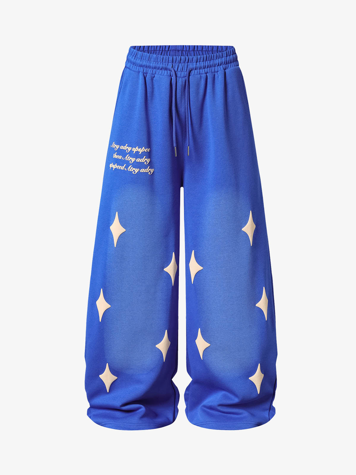 Spray Paint Star Print Distressed Sweatpants