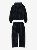 Vintage Washed Tie-Dye Zip Up Hoodie & Barrel Sweatpants Tracksuit