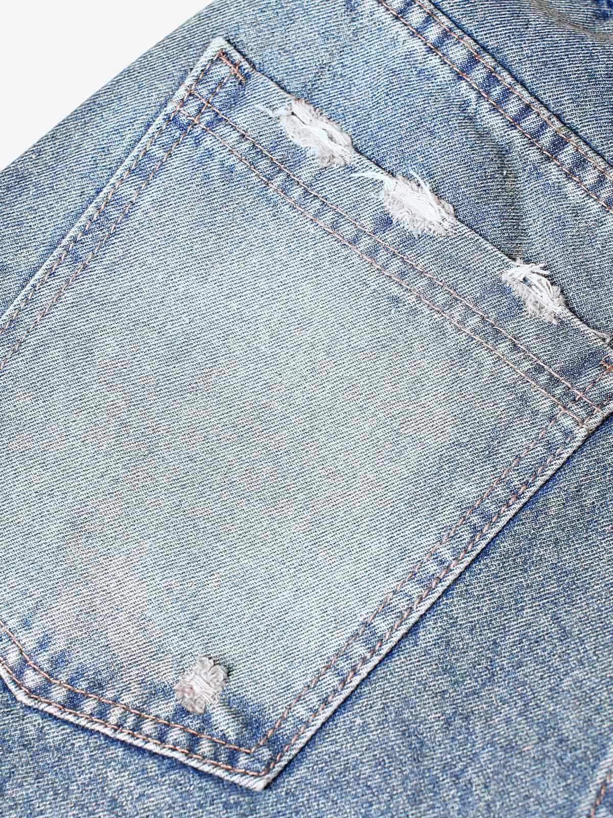 Theprecipice High Street Washed Distressed Denim Shorts - 2100