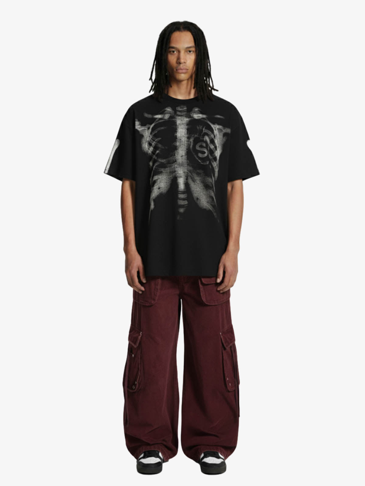 X-Ray Skeleton Graphic Waffle T-Shirt