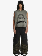 Barbed Wire Chain Graphic Sleeveless Vest