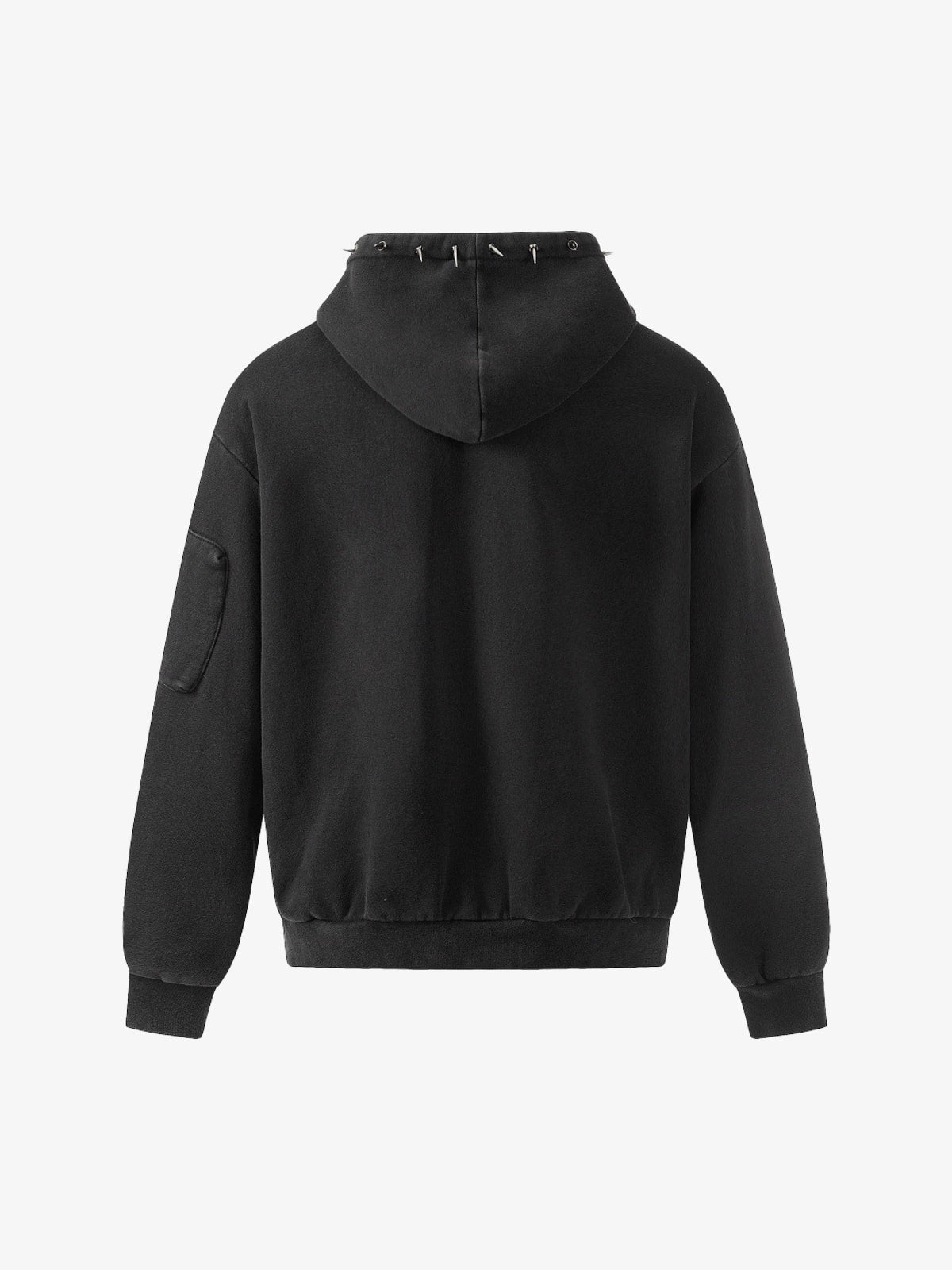 Spike Stud Detail Zip Up Hoodie