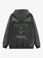 Gothic Skull Spider Web Graphic Hoodie