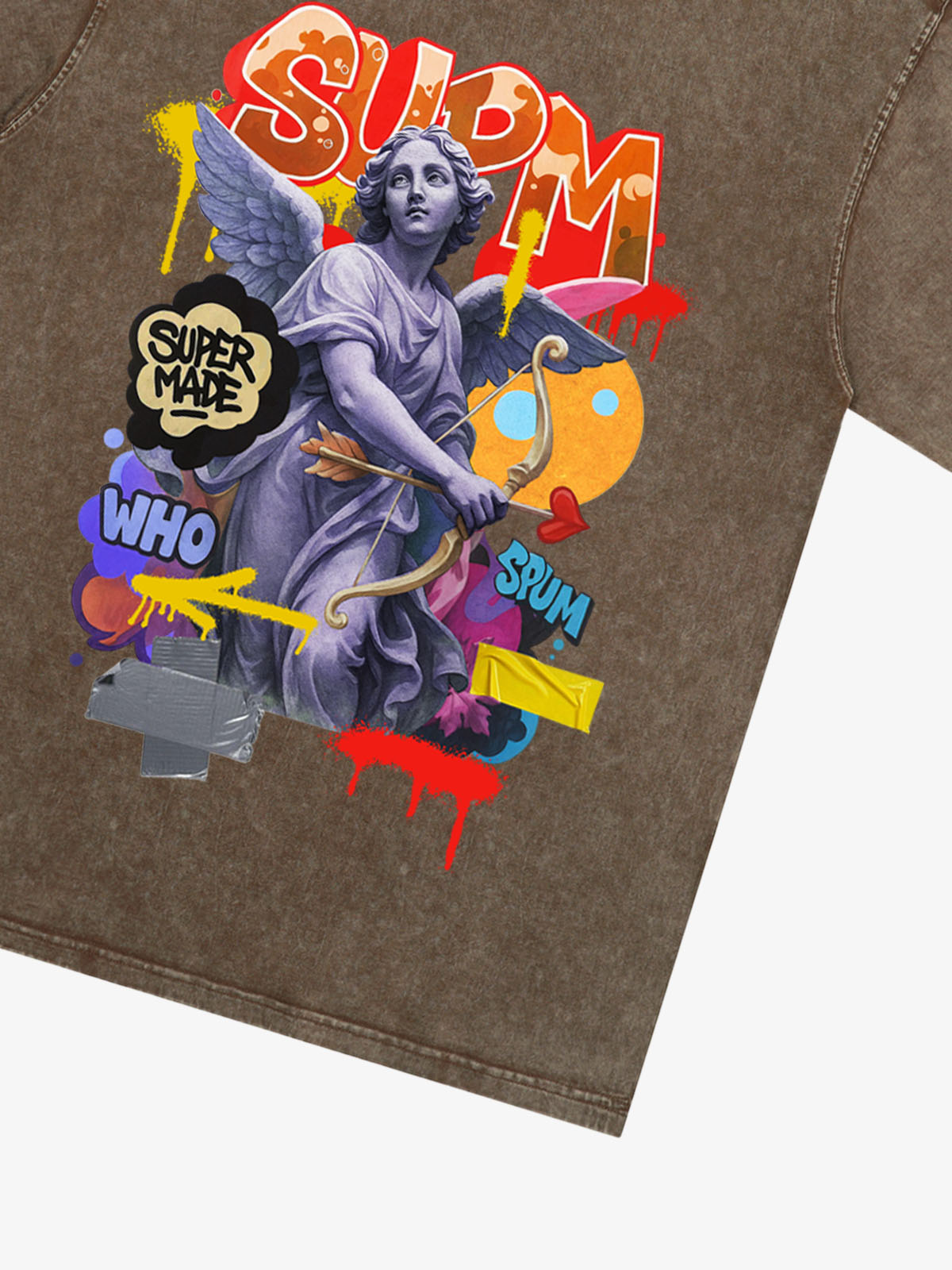 Retro Angel Statue Graffiti T-Shirt