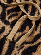 Retro Zebra Print Wide-Leg Lounge Barrel Pants