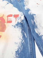 Bleached Paint Splatter Graphic Jeans