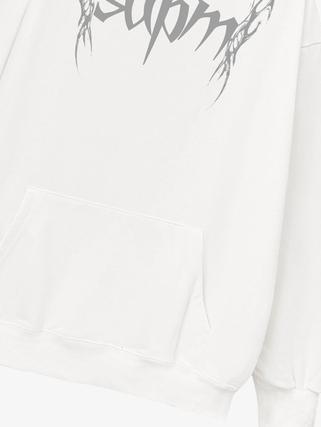 Washed Gothic Spike Letter Hoodie