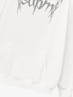 Washed Gothic Spike Letter Hoodie