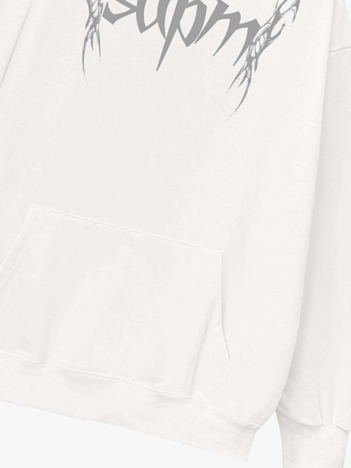 Washed Gothic Spike Letter Hoodie