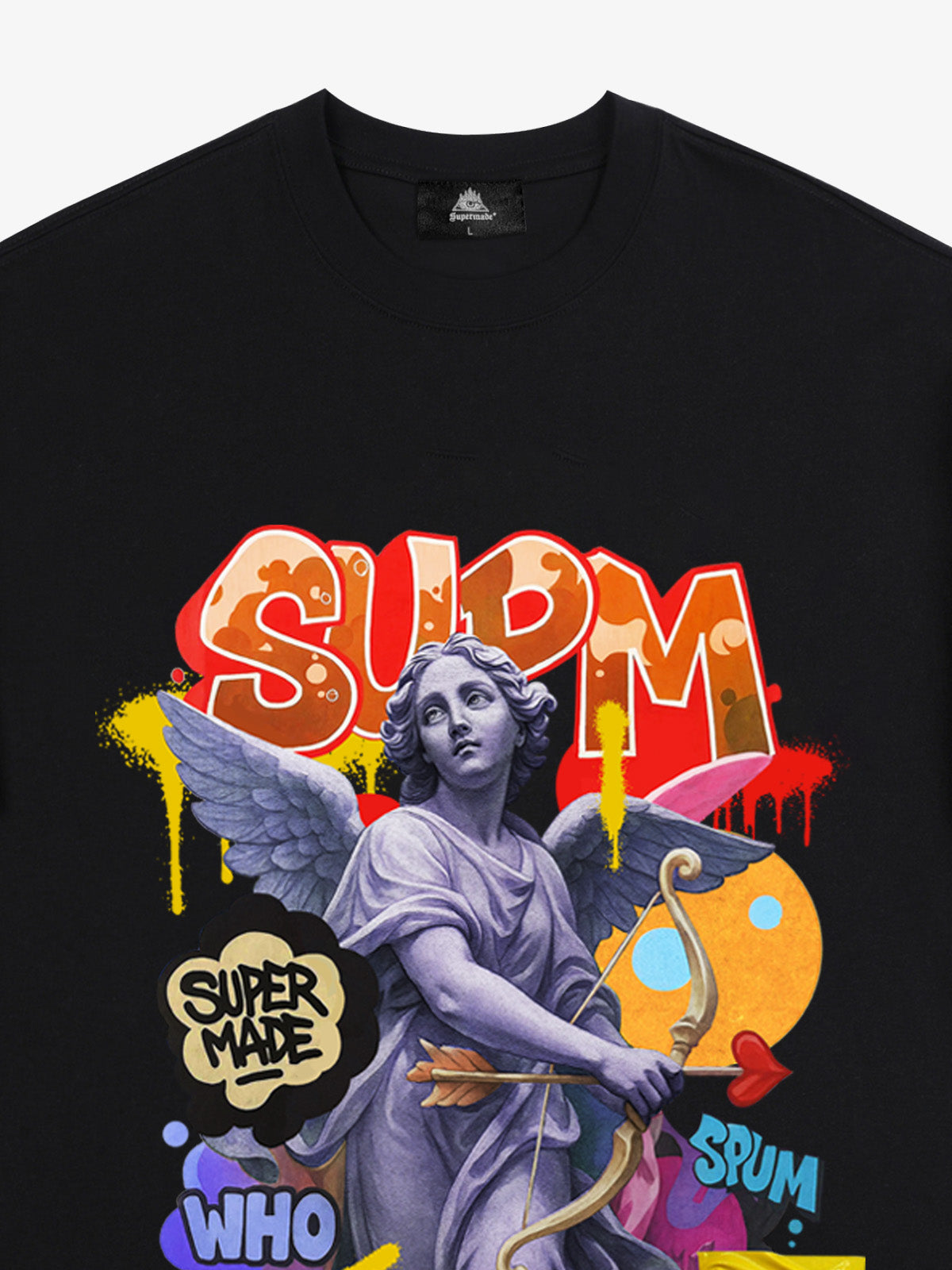 Retro Angel Statue Graffiti T-Shirt