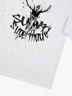 Gothic Skull Distressed Letter T-Shirt