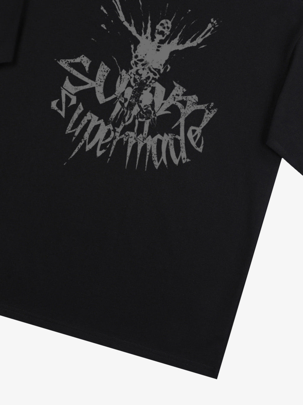 Gothic Skull Distressed Letter T-Shirt