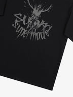 Gothic Skull Distressed Letter T-Shirt