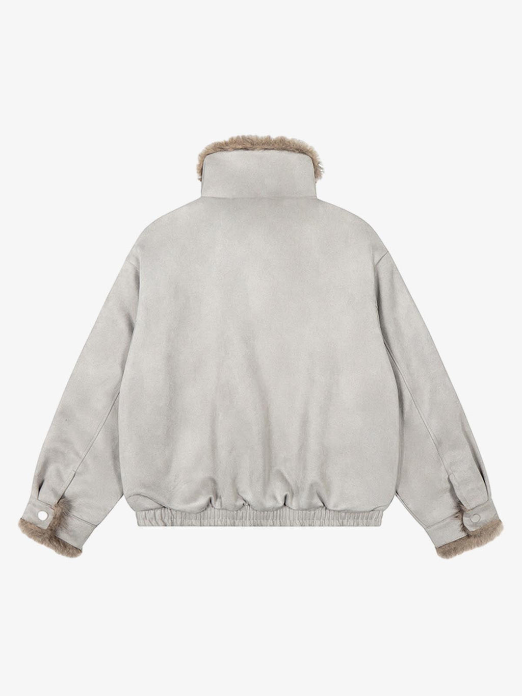 Vintage Suede Faux Fur Lined Aviator Bomber Jacket