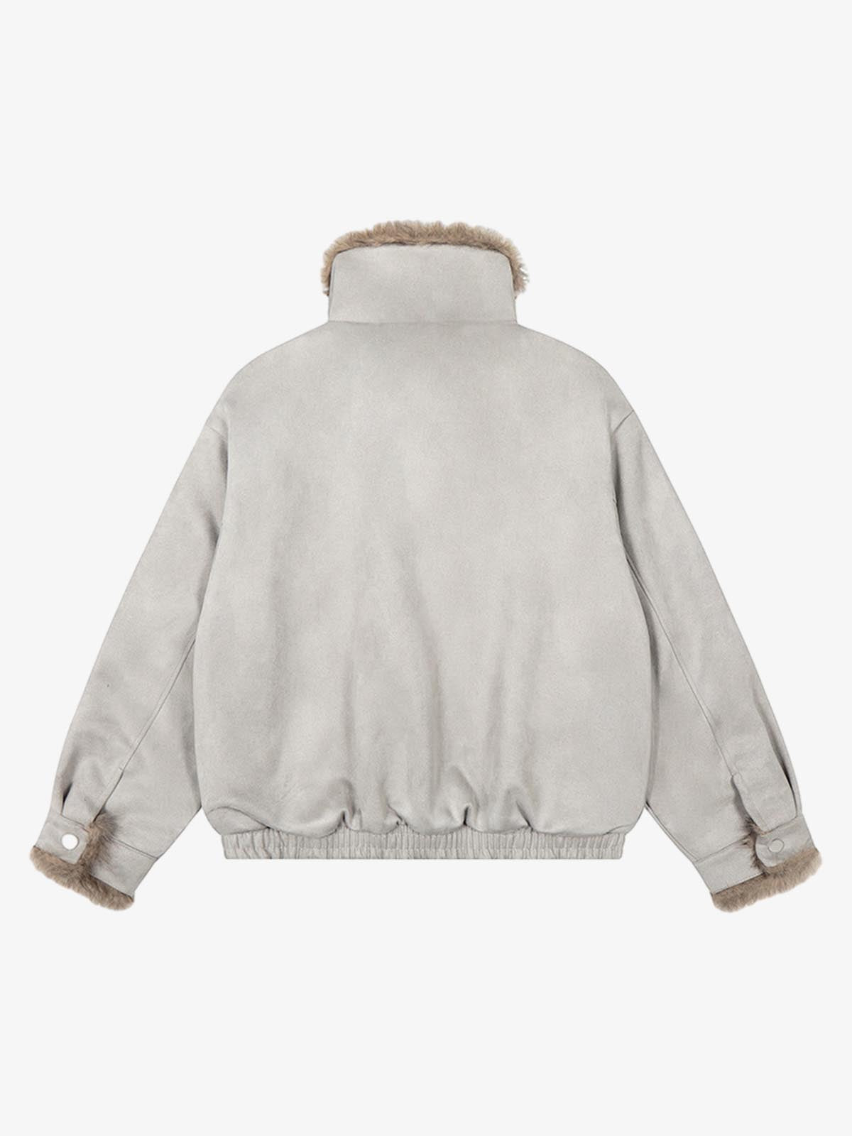 Vintage Suede Faux Fur Lined Aviator Bomber Jacket