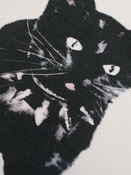 Vintage Black Cat Studded Collar T-Shirt