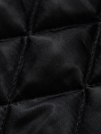 Vintage Detachable Fur Collar Quilted Leather Jacket - 2523