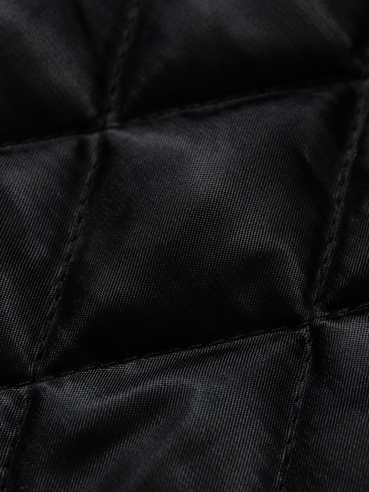 Vintage Detachable Fur Collar Quilted Leather Jacket - 2523