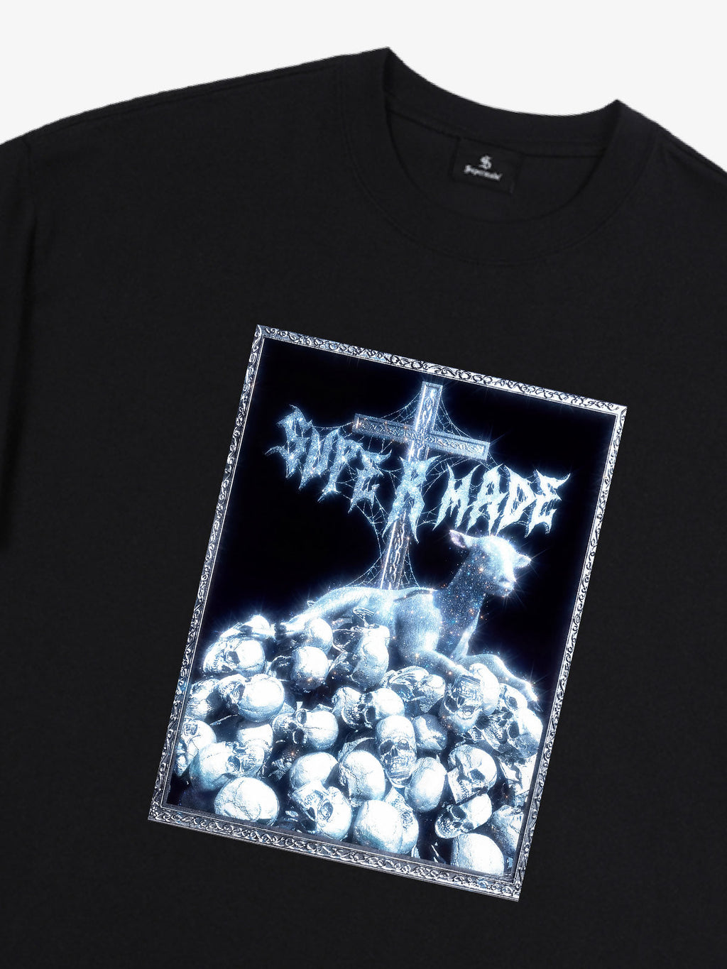 Gothic Cross Skull Graphic T-Shirt