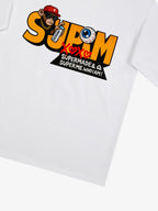 SUPM Trendy Hip-Hop Monkey Graffiti Font T-Shirt