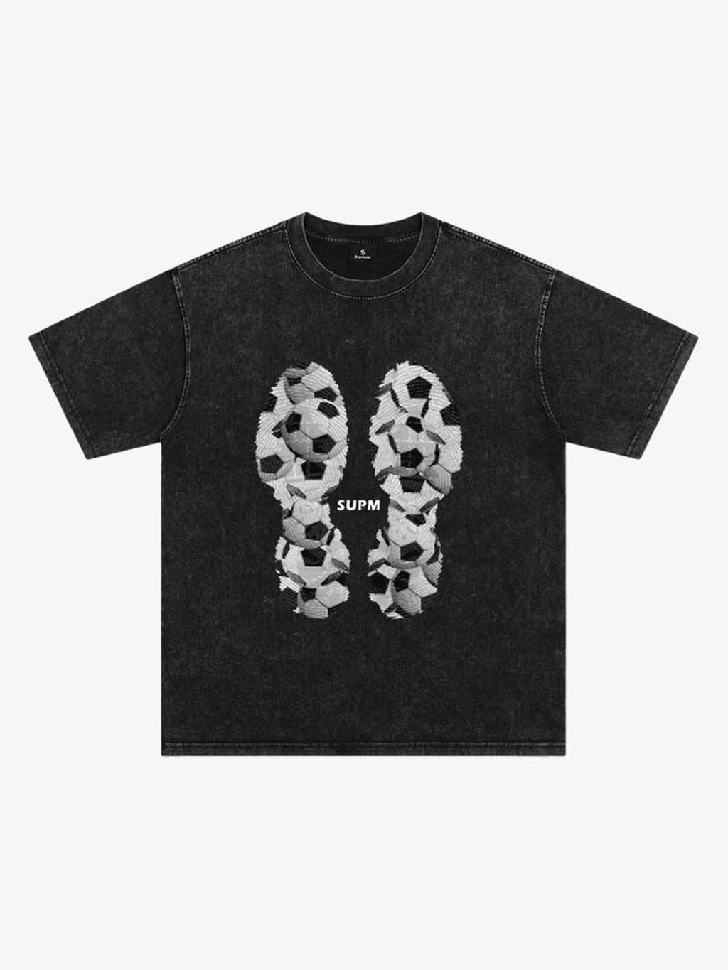 Soccer Ball Footprint Graphic T-Shirt