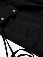 Bandana Waist Strap Multi-Pocket Cotton Cargo Pants
