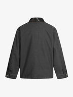Clean Cut Leather Contrast Collar Pocket Jacket