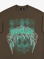 Dark Grid Skull Graphic T-Shirt