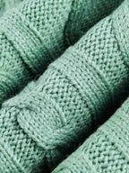 Retro Contrast Color High Neck Knitted Cardigan Sweater