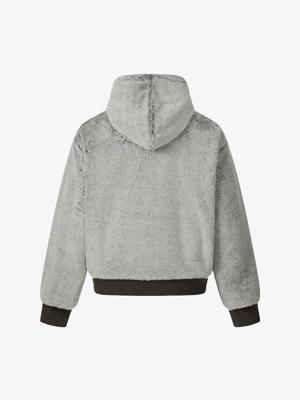 Retro Reversible Fleece Lined Zip-up Hooded Jacket