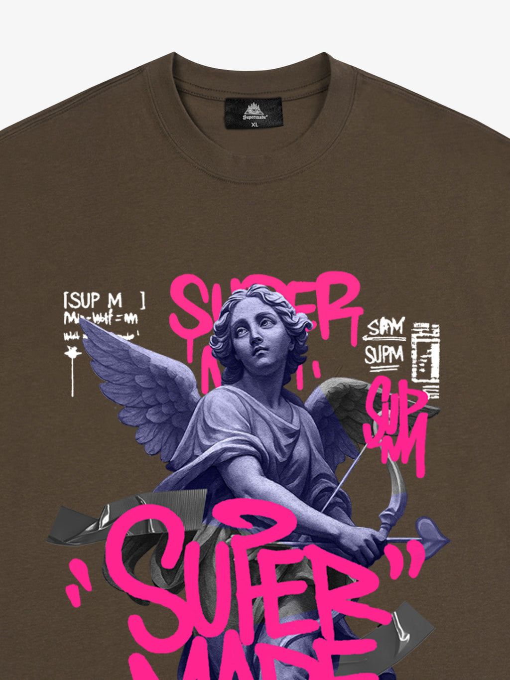 Street Pink Lucky Angel Graphic Design T-Shirt