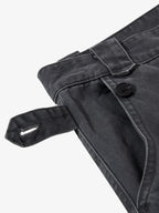 Vintage Washed Multi-Pocket Adjustable Strap Flare Cargo Pants