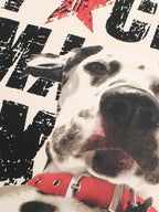 Distressed Text Dog Graphic T-Shirt