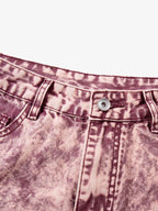 Purple Tie-Dye Finish Acid Wash Jeans