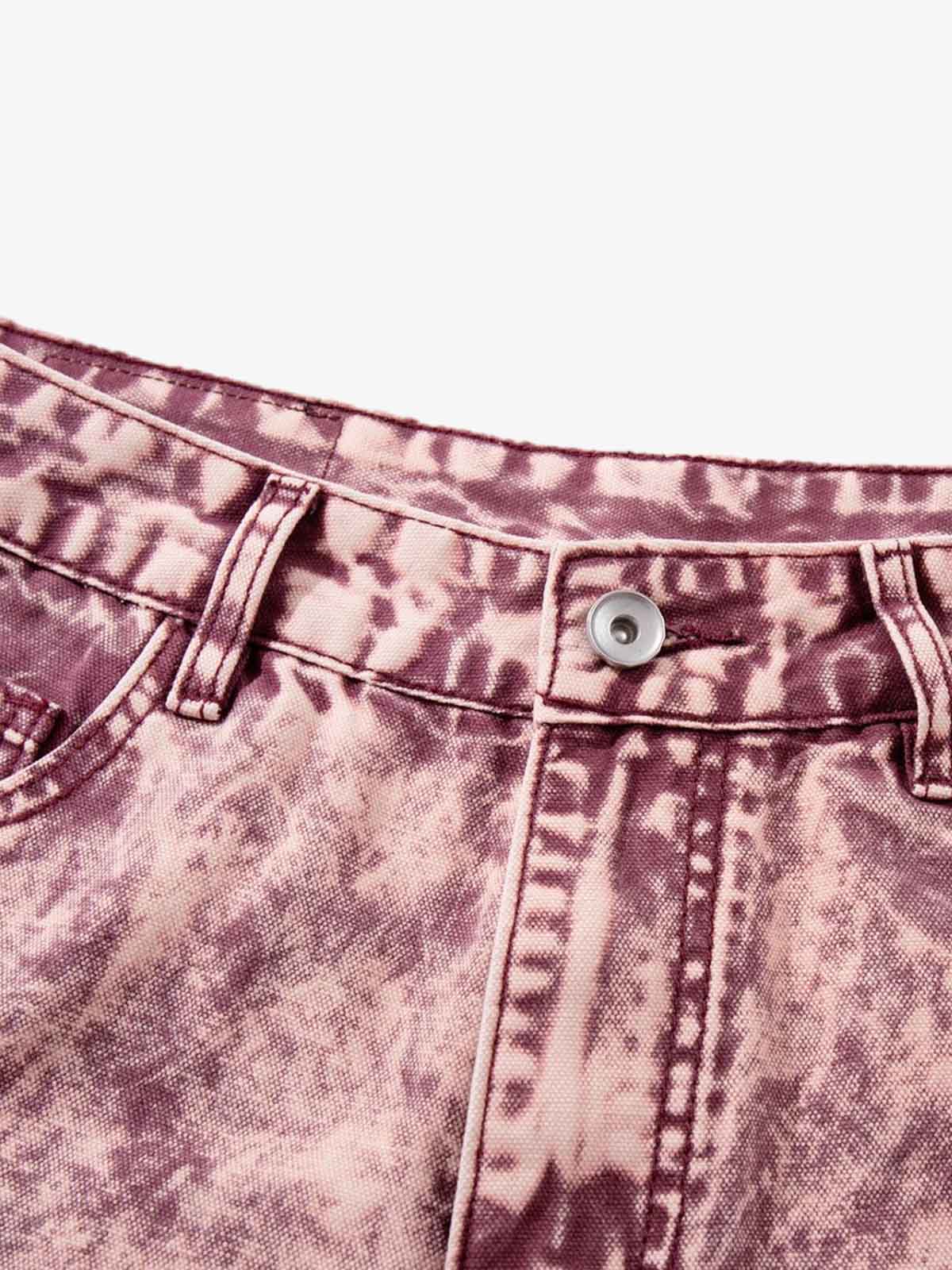 Purple Tie-Dye Finish Acid Wash Jeans