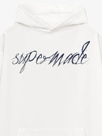 Metallic Script Letter Cross Graphic Hoodie