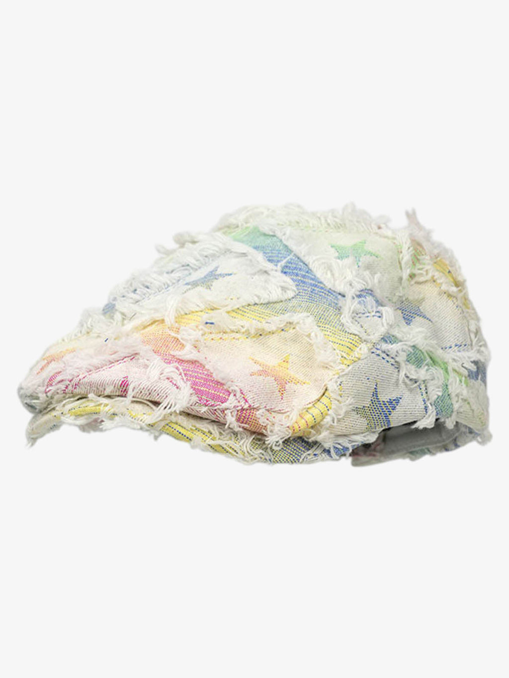 Distressed Rainbow Star Patchwork Flat Cap
