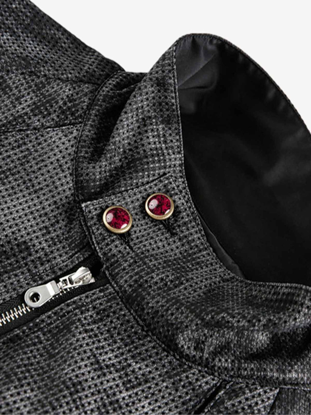 Dark Deconstructed Split Stand Collar Jacket