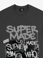 Streetwear Graffiti Character Collage Graphic T-Shirt